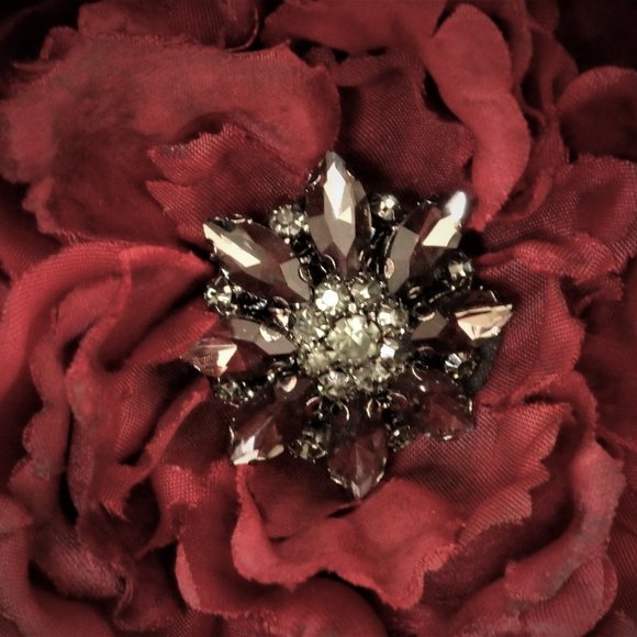 Dramatic Burgundy and Black Fascinator